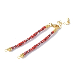 Красный Нейлона шнур браслеты, для изготовления браслета с соединителем, с реечным покрытием, золотыми застежками-карабинами и удлинителями цепочек, долговечный, без кадмия и без свинца, красные, 5-3/4~6x1/8x1/8 дюйм (14.7~15.2x0.3 см)