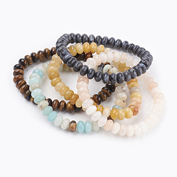 Mixed Stone Natural Mixed Stone Beads Stretch Bracelets, 2 inch(52mm)