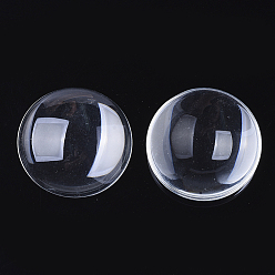 Clear Transparent Glass Cabochons, Half Round/Dome, Clear, 50x12mm, 96pcs/box