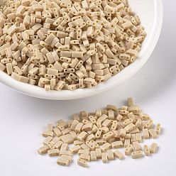 (HTL493) Непрозрачный Грушевый Миюки половина бусины тила, японский бисер, 2 отверстие, (htl 493) непрозрачная груша, 5x2.3x1.9 мм, отверстие : 0.8 мм, Около 250 шт / 10 г