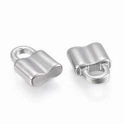 Stainless Steel Color 304 Stainless Steel Pendants, Padlock, Stainless Steel Color, 12x8x3mm, Hole: 3.5x3mm