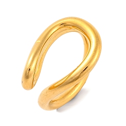 Золотой Ионное покрытие (ip) 304 открытые манжеты из нержавеющей стали для женщин, золотые, размер США 6 (16.5 мм)