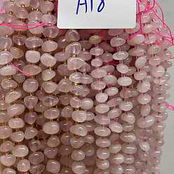 Розовый Кварц Природного розового кварца нитей бисера, самородки с отдельными бусинами, 12x10x5 мм, отверстие : 0.8 мм, около 54 шт / нитка, 15.35'' (39 см)