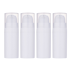 White 10ml Buckle Vacuum Lotion PP Plastic Pump Bottles, Refillable Bottles, White, 7.7cm, Capacity: 10ml(0.34 fl. oz)