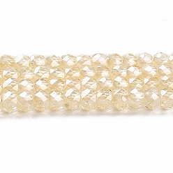 Light Yellow Cubic Zirconia Bead Strands, Faceted Rondelle, Light Yellow, 3x2mm, Hole: 0.6mm, about 164~172pcs/strand, 14.57~14.88 inch(37~37.8cm)