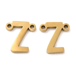 Letter Z Ion Plating(IP) 304 Stainless Steel Connector Charms, Letter, Letter Z, 10x9.5x1.5mm, Hole: 1.2mm