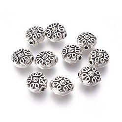Antique Silver Tibetan Style Alloy Beads, Cadmium Free & Nickel Free & Lead Free, Antique Silver, 11x10x6mm, Hole: 1mm