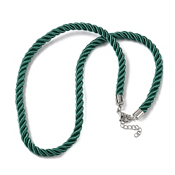 чирок 5мм нейлоновый витой шнур для изготовления ожерелий, с латунными выводами и 304 застежками из лобстера из нержавеющей стали, долговечный, стойки покрытие, платина, зелено-синие, 17.72~18.90 дюйм (45~48 см)