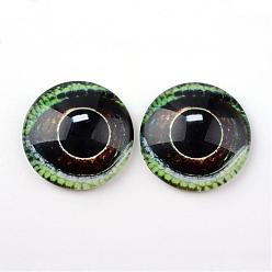 Coconut Brown Glass Cabochons for DIY Projects, Half Round/Dome with Dragon Eye Pattern, Coconut Brown, 12x4mm