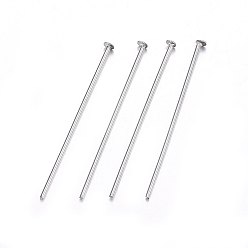 Stainless Steel Color 304 Stainless Steel Flat Head Pins, Stainless Steel Color, 25.5x0.6mm, Head: 1.5mm
