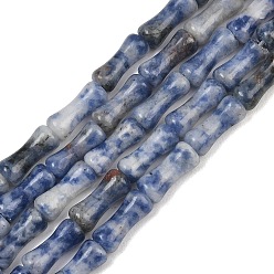 Blauer Fleck Jaspis Natürliche blaue Fleck Jaspis Perlen Stränge, Bambus-Joint, 12x5 mm, Bohrung: 1.2 mm, ca. 37 Stk. / Strang, 14.96'' (38 cm)