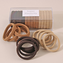 Boxed - Coffee Mixed Color 15-Piece Set Colorful Practical Women's Hair Tie Hair Accessories - Stylish, Versatile, Trendy.