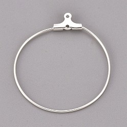Серебро 304 подвески из нержавеющей стали, обручание серьги, кольцо, серебряные, 34x31x1.5 мм, 21 датчик, отверстие : 1 мм, Внутренние размеры: 29x30 mm, штифты : 0.7 мм