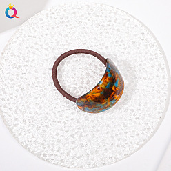 Oval Acetic Acid Head Rope - Glass Color Versatile and Durable Acetate Hair Tie with Chic Ponytail Holder Design