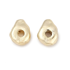 Настоящее золото 14K Латунные бусины, самородки, реальный 14 k позолоченный, 5x4x2 мм, отверстие : 1 мм