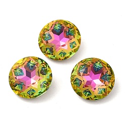 Глубокий Розовый K 9 кабошоны из стеклянного страза, точка назад и задняя пластина, граненые, алмаз, витраж розовый, 18x7.5 мм