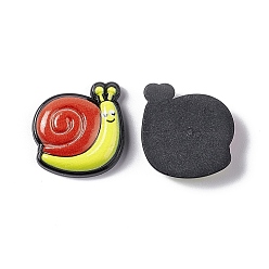 Red Opaque Resin Cabochons, Snail, Red, 19x19.5x5mm