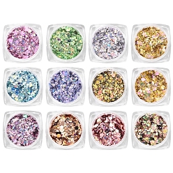 Mixed Color Nail Art Glitter Sequins, Manicure Decorations, DIY Sparkly Paillette Tips Nail, Mixed Color, Size