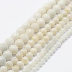 White Jade Natural White Jade Bead Strands, Round, 4~8mm, Hole: 0.5~1mm, about 49~96pcs/strand, 15.7 inch(40cm)