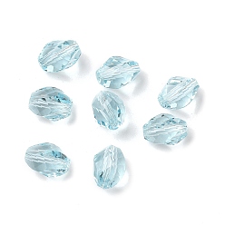 Светло-Голубой Стекло k9 стекло, имитация Австрийские кристаллические шарики, граненые, самородок, Небесно-голубой, 9x6x6 мм, отверстие : 1 мм