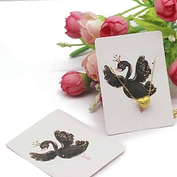Black 100Pcs Ballet Dancer Paper Jewelry Display Cards for Necklaces Storage, Rectangle, Black, 7x5cm