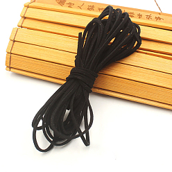 Black Faux Suede Cord, for Leathercraft, Black, 3x1.6mm, about 5.47 Yards(5m)/Bundle