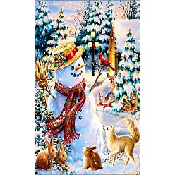 Rabbit DIY Christmas Snowman Rectangle Diamond Painting Kit, Including Resin Rhinestones Bag, Diamond Sticky Pen, Tray Plate and Glue Clay, Colorful, 300x200mm