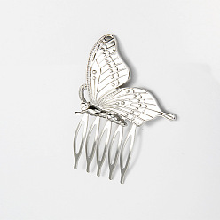 silver Cute Butterfly and Wind Hair Comb - Metal Forest Series