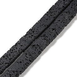 Black Synthetic Lava Rock Dyed Beads Strands, Arrow, Black, 8~9x6~6.5x2.5mm, Hole: 0.7mm, about 54pcs/strand, 14.92''(37.9cm)