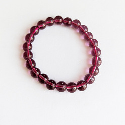 20 8mm Natural Glass Bead Bracelet with Elastic Cord for Women and Men