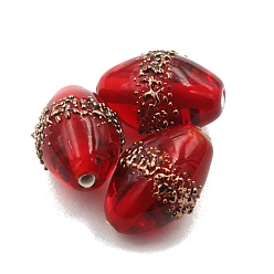 Red Transparent Czech Glass Beads, Oval, Red, 14x10mm