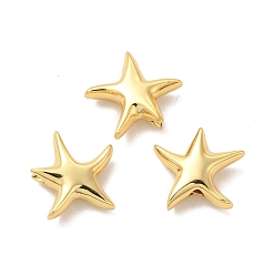 Real 18K Gold Plated Rack Plating Eco-Friendly Brass Beads, Long-Lasting Plated, Lead Free & Cadmium Free, Star, Real 18K Gold Plated, 12x13x4mm, Hole: 2mm