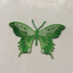 Dark Green Butterfly Self Adhesive Computerized Embroidery Cloth Iron on/Sew on Patches, Costume Accessories, Appliques, Dark Green, 53x83mm