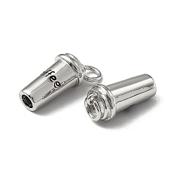 Платина Латунные подвески, с прыжковых колец, без кадмия и без свинца, долговечный, кофейная чашка со словом кофе, платина, 15x7.5 мм