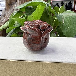 Rhodonite Natural Rhodonite Carved Healing Rose Figurines, Reiki Energy Stone Display Decorations, 50mm