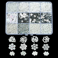 Mixed Color DIY Beads Jewelry Making Finding Kit, Including Bugle & Round Glass Seed & Plastic Paillette Beads, Mixed Color, 108g/box