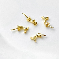 Golden Brass Head Pins, Fishtail, for Baroque Pearl Making, Golden, 17x4mm