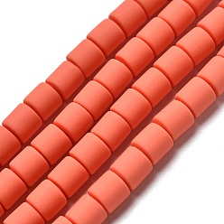 Помидор Ручной полимерные нити глины шарик, колонка, помидор, 6.5x6 мм, отверстие : 1.2 мм, около 61 шт / нитка, 15.75 дюйм (40 см)