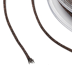Коричневый Полиэфирный металлический шнур, с рыбьей нитью внутри, круглые, кофе, 1 мм