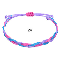 24 Bohemian Twisted Braided Bracelet for Women and Men with Wave Charm