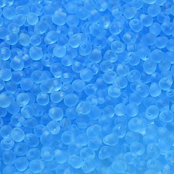 (DP148F) Matte Transparent Aqua MIYUKI 3.4mm Drop Beads, Japanese Seed Beads, Matte Transparent Colours, (DP148F) Matte Transparent Aqua, 3.4x3mm, Hole: 0.65mm, about 8100pcs/Pound