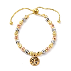 Tree of Life Браслеты из латуни, с 304 подвесками из нержавеющей стали, древо жизни, 10-5/8 дюйм (27 см), Кулон : 13.5x11.5x1.5 мм