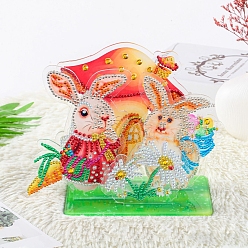 Rabbit 3D Puzzle Display Decoration Diamond Painting Beginner Kits, including Rhinestone Bag, Tools, Easter Theme, Rabbit, 150x130~150mm