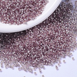 (DB1434) Silver Lined Pale Rose MIYUKI Delica Beads, Cylinder, Japanese Seed Beads, 11/0, (DB1434) Silver Lined Pale Rose, 1.3x1.6mm, Hole: 0.8mm, about 20000pcs/bag, 100g/bag
