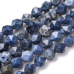 дюмортьерит Натуральные дюмортьеритовые кварцевые бусы, звезды вырезать круглые бусы, граненые, 7~8 мм, отверстие : 1 мм, около 47 шт / нитка, 14.96'' (38 см)