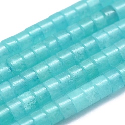 Other Jade Natural Jade Beads Strands, Imitation Amazonite, Disc, Heishi Beads, 3x2mm, Hole: 0.7mm, about 185pcs/strand, 15.35 inch(39cm)