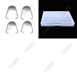 Couleur Acier Inoxydable 200 pcs 304 encliquetage en acier inoxydable sur les bélières, couleur inox, 12x6mm
