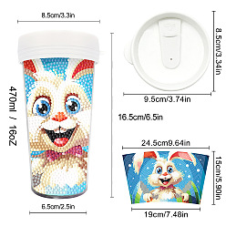 Rabbit DIY Handmade Easter ABS Cup Diamond Painting Kits, Rabbit, 165x85mm