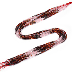 Смешанные камни Природных драгоценных камней смешанного бисер нитей, круглые бусины, граненые, 2~2.5x2~2.5 мм, отверстие : 0.5 мм, около 190~196 шт / нитка, 15.35''~15.75'' (39~40 см)