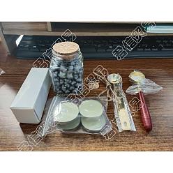 Серый Наборы для изготовления альбомов своими руками, включая стеклянную бутылку, латунные сургучные печати и деревянные ручки, частицы сургуча, свеча и плавильная ложка из нержавеющей стали, серые, 137 шт / комплект